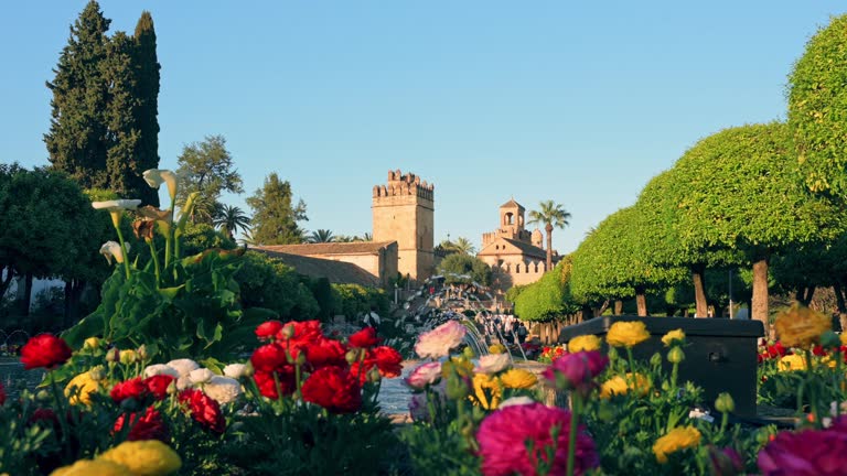 Outside garden of the Alcazar of the Christian Kings of Cordoba, Andalusia, Spain