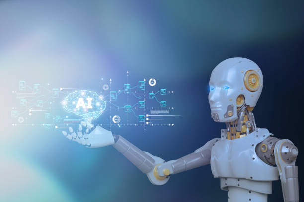 istock Hand of robot holding modern interface and AI brain (Artificial intelligence), Connection technology and new era of innovation, Machine learning, AI, Technology and science. 1479770728