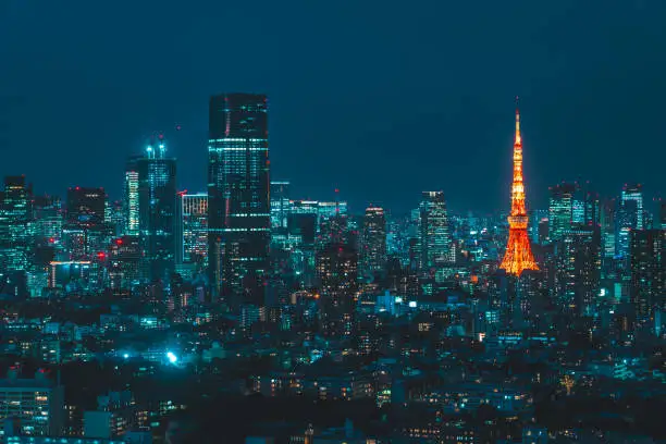 Tokyo, Japan skyline with the Tokyo Tower