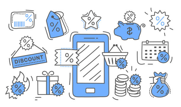 Loyalty program set Loyalty program set. Collection of minimalistic icons. Discounts and promotions, gift vouchers and coupons. Online shopping and commerce. Cartoon flat vector illustrations isolated on white background travel rewards program stock illustrations