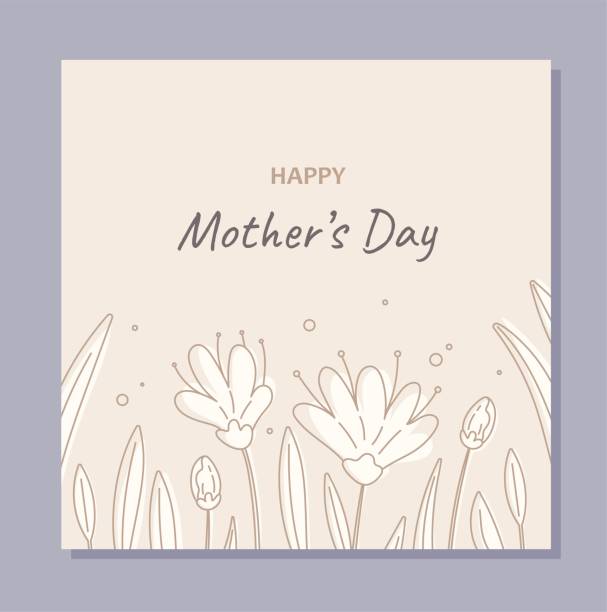 ilustrações de stock, clip art, desenhos animados e ícones de mothers day card - invitation love shape botany