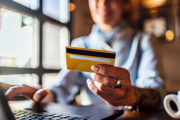 istock Mature businesswoman using laptop for online payment 1479778429