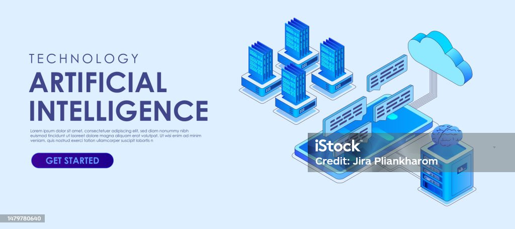 Technology Artificial Intelligence Isometric Vector Stock Illustration ...