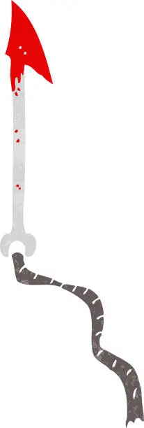 Vector illustration of cartoon harpoon