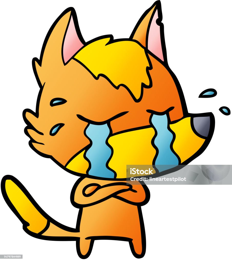 Nhân Vật Hoạt Hình Sad Little Fox Hình minh họa Sẵn có - Tải xuống ...
