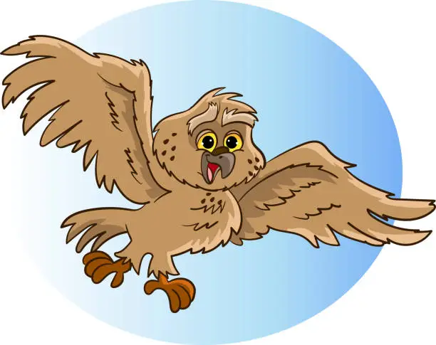 Vector illustration of vector illustration of a cute owl