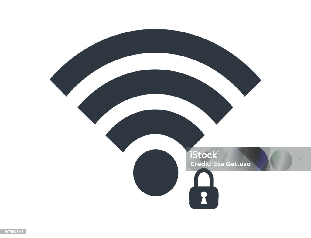 Secure Wifi Connection With Lock Symbol Stock Illustration - Download ...