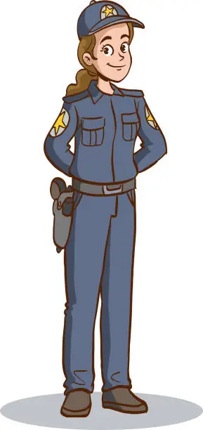 Vector illustration of vector illustration of policewoman in uniform