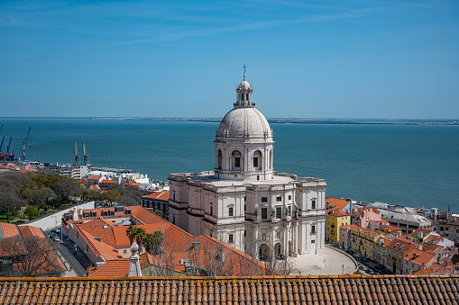 View of Church of Santa Engracia National Pantheon in Lisbon, Portugal