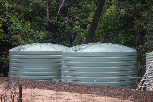 Rain Water storage tanks on acreage in North Queenlsnad