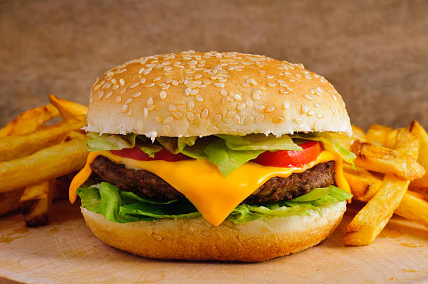 istock Cheeseburger and french fries 147981489