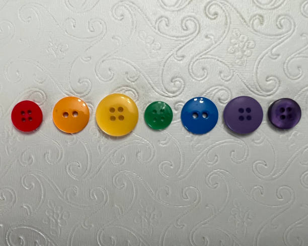 Rainbow of Buttons stock photo