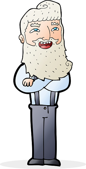 cartoon happy man with beard