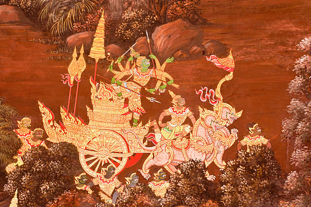 istock Thai Mural Painting on the wall, Wat Phra Kaew 147982022