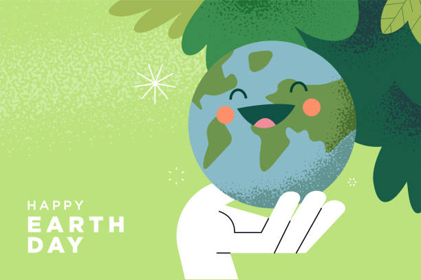 illustrazioni stock, clip art, cartoni animati e icone di tendenza di illustrazione per la giornata della terra - earth day