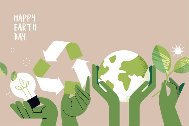 지구의 날 일러스트 - recycled bulb stock illustrations