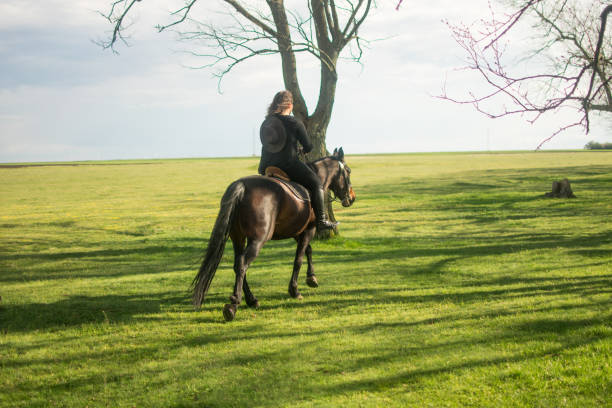 Never too busy to spend time with her horse