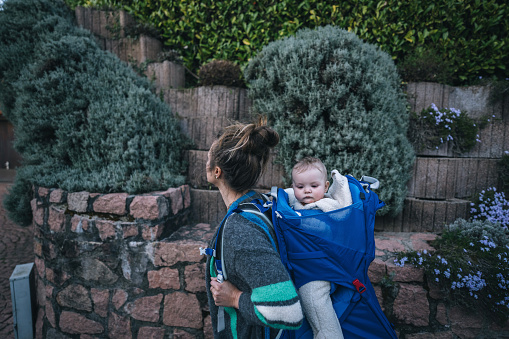 Baby in backpack carrier