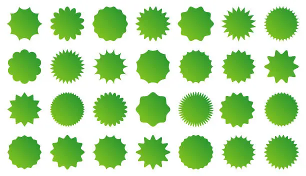 Vector illustration of Starburst stickers