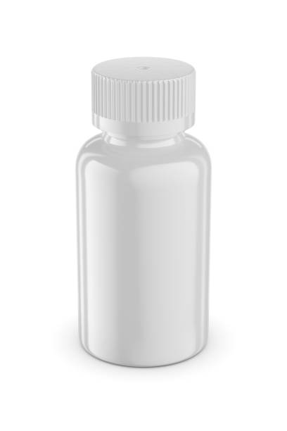 istock White medical bottle mockup template isolated on white. 3D rendering. 1479841184
