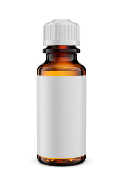 istock Blank medicine amber glass dropper bottle isolated on white. 3D rendering. 1479841191