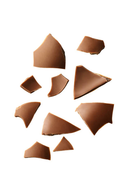 istock Piece of chocolate or chips isolated on white. 1479841209