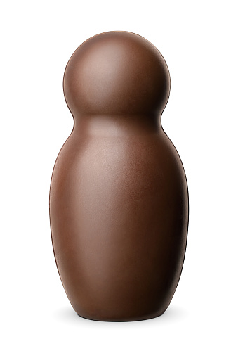 Brown chocolate abstract figure isolated on white background with clipping path.