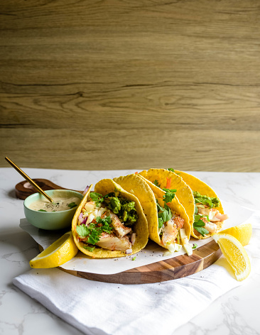 fish tacos with vegetables for lunch or dinner