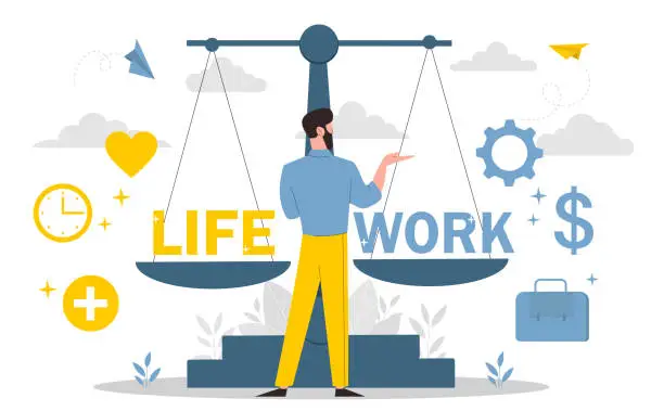 Vector illustration of Work and life balance