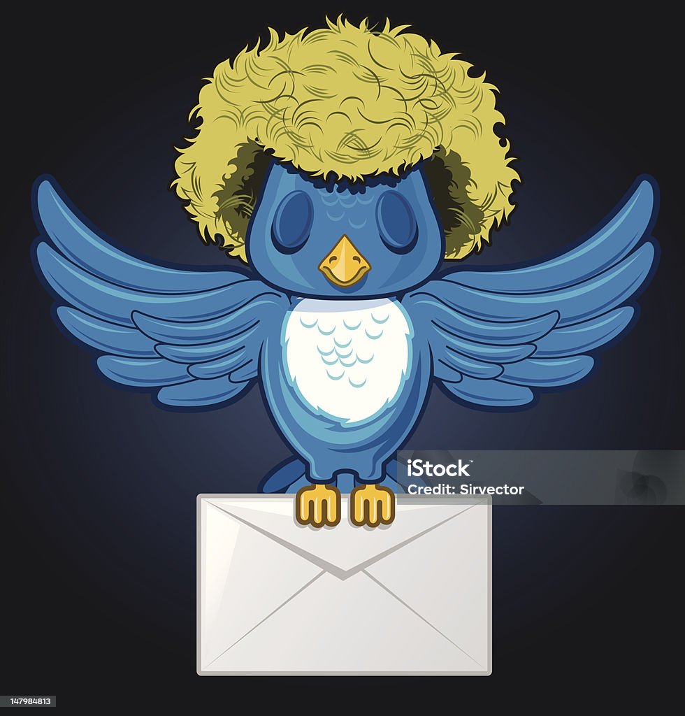 Uccello volante per capelli con busta per mailing - arte vettoriale royalty-free di A mezz'aria