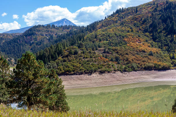 scène d’automne près de paonia, colorado - rocky mountains colorado autumn rural scene photos et images de collection
