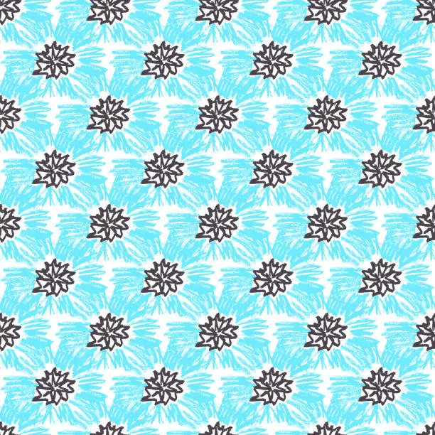 Vector illustration of Seamless pattern. Children's drawings with wax crayons