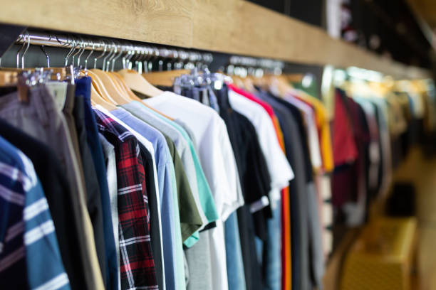 istock Male clothes on hangers 1479856058
