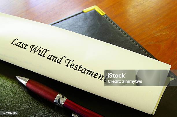 Last Will And Testament With Red Pen On Desk Stock Photo - Download Image Now - Mansion, Will - Legal Document, Probate