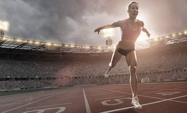 istock Athlete Crossing Finish Line 147987520