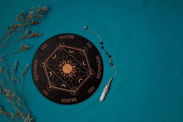 istock Pendulum board for divination, fortune telling or communicating with spirits. Magical crafting, witchcraft idea 1479880365