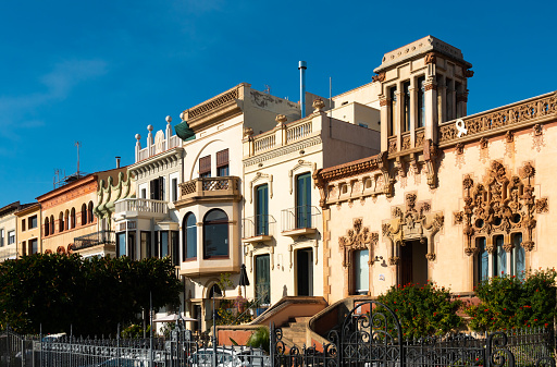 Arquitectura y vistas de la ciudad de Vilassar de mar en un soleado día de verano photo
