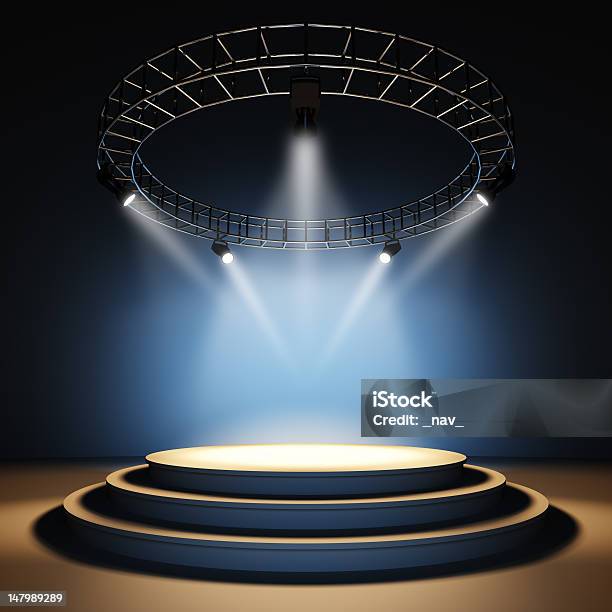 Empty Stage Stock Photo - Download Image Now - Stage - Performance Space, Spot Lit, Spotlight