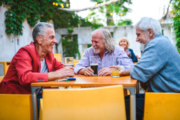 istock Grey-Haired Men at an Outdoor Bar 1479893005