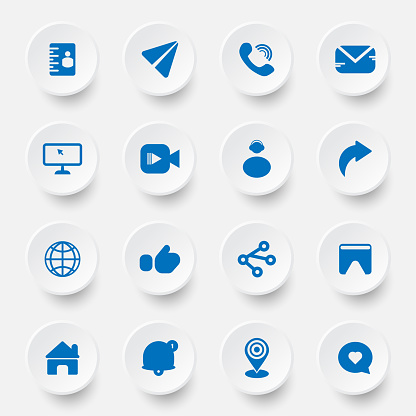 web and social media icon set for bussines template