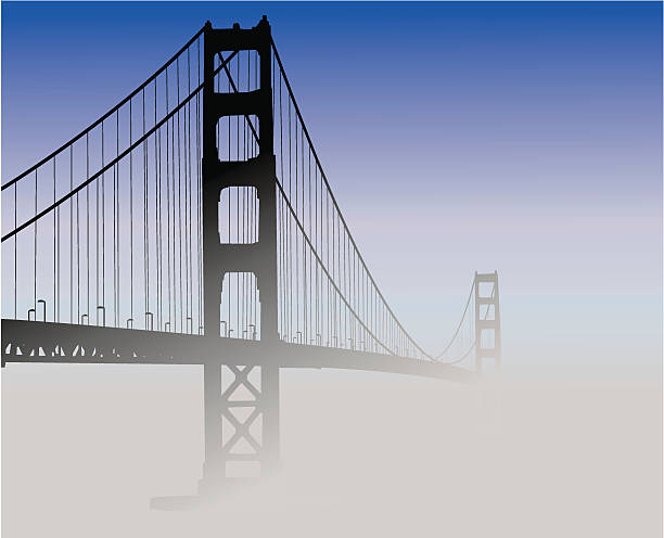 san francisco golden gate bridge - san francisco county bridge california fog stock-grafiken, -clipart, -cartoons und -symbole