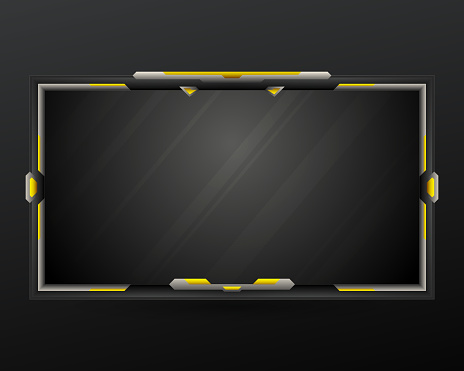 Overlay Gui Abstract Golden With Silver Border Live Stream Overlay Gui Screen Panel ...