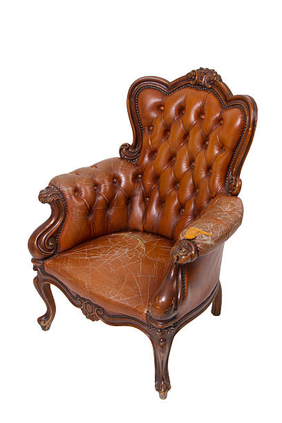 istock Brown luxury vintage leather armchair 147990448