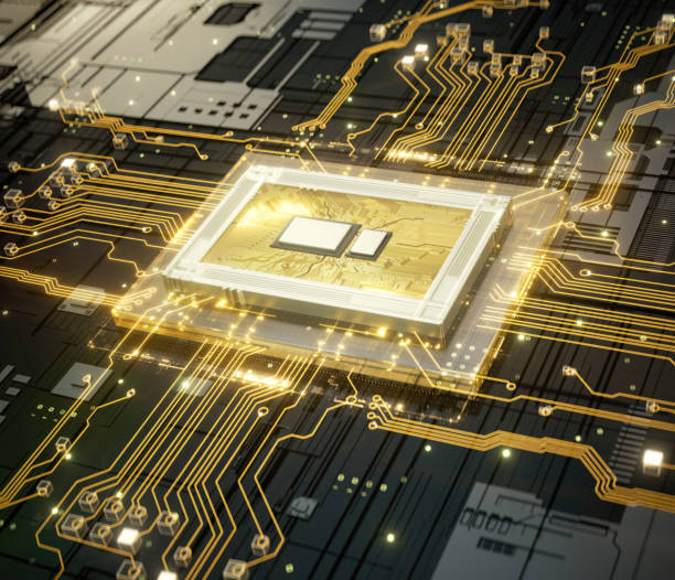 istock 3D rendering of cyberpunk AI. Circuit board. Technology background. Central Computer Processors CPU and GPU concept. Motherboard digital chip. Tech science background. 1479910793