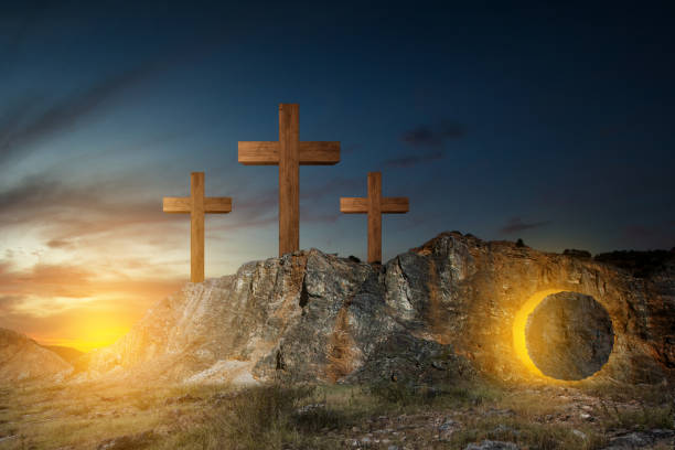 istock Christian Cross on the rock hill 1479914186