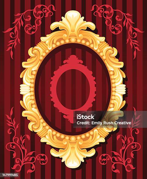 Round Gilded Frame Stock Illustration - Download Image Now - Backgrounds, Baroque Style, Border - Frame