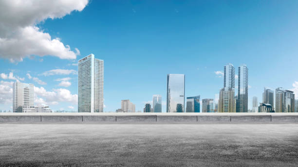 istock Asphalt road with modern buildings and skyscrapers 1479916848