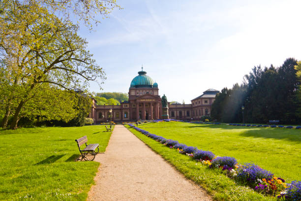 Kur park at summer in Bad Homburg, Germany.