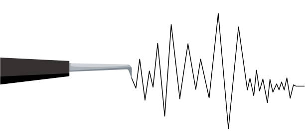 地震計地震またはポリグラフ試験波のイラスト。 - geological feature audio点のイラスト素材／クリップアート素材／マンガ素材／アイコン素材