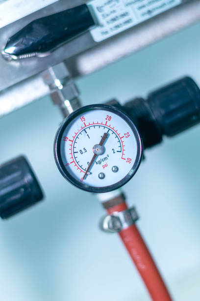 istock Pressure gauge on a gas regulator in a laboratory analytical equipment. 1479928726